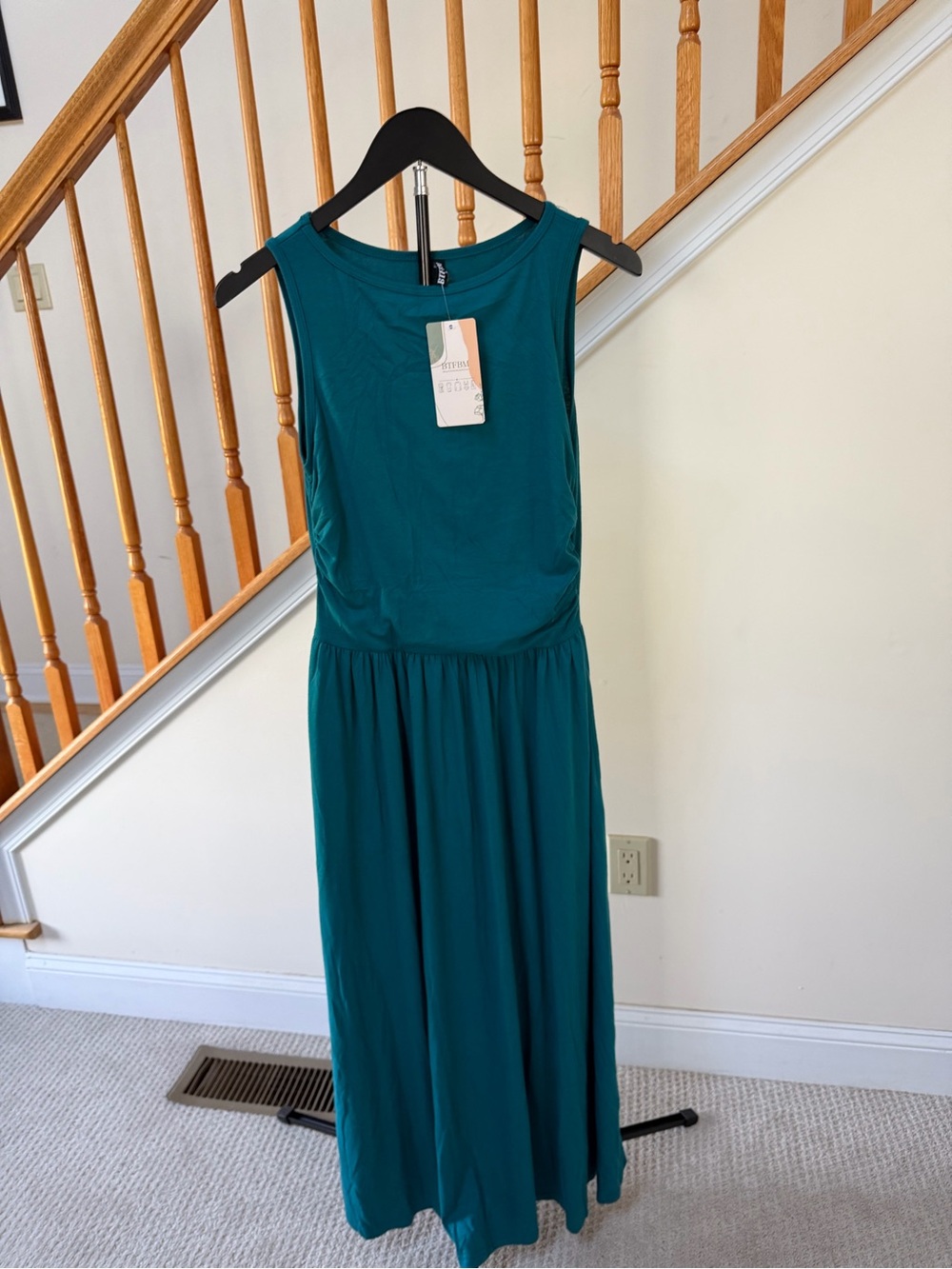 Sleeveless Teal Maxi Dress by BTFBM